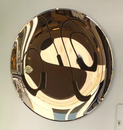 Contemporary Curve Bronze Mirror, Italy