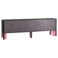 Contemporary Curved Corners Sideboard with Lacquered Base