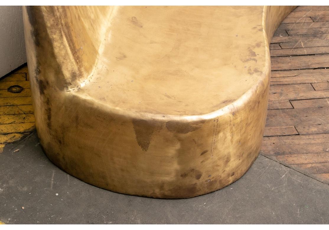 Contemporary Curved Gilt Bronze Sofa 5