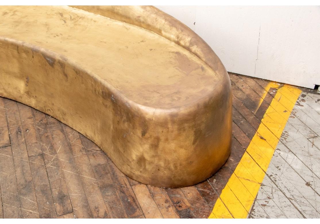 20th Century Contemporary Curved Gilt Bronze Sofa