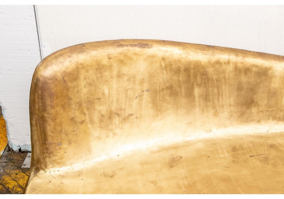 Contemporary Curved Gilt Bronze Sofa 3