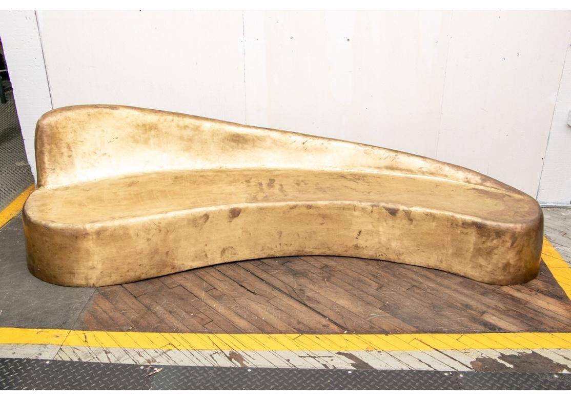 Contemporary Curved Gilt Bronze Sofa 4
