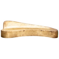 Contemporary Curved Gilt Bronze Sofa