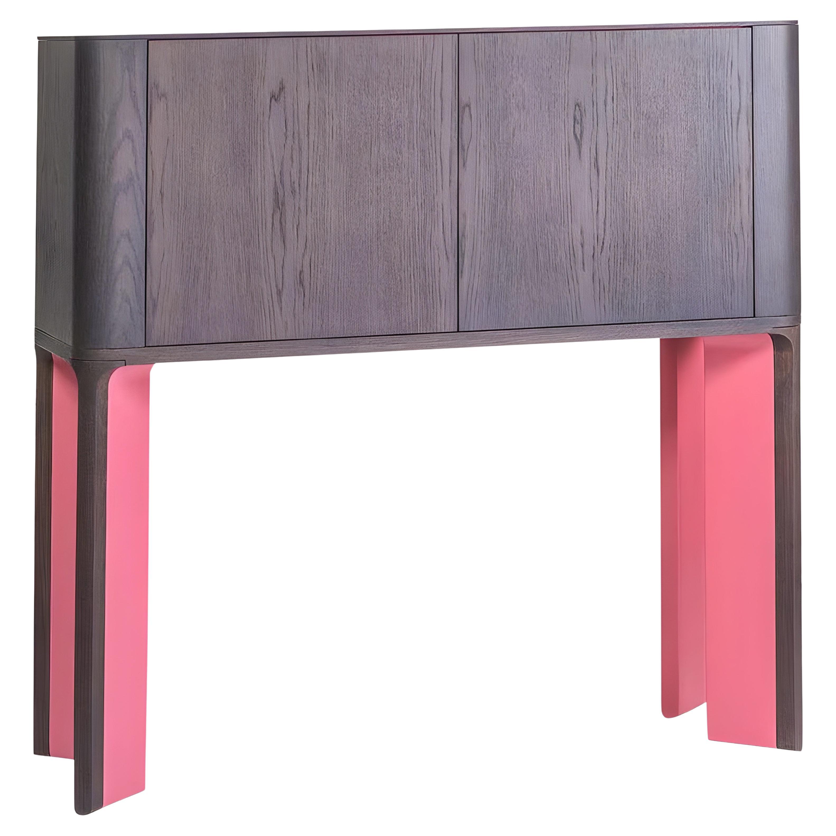 Contemporary Curved Highboard with Lacquered Base