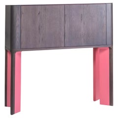 Contemporary Curved Highboard with Lacquered Base