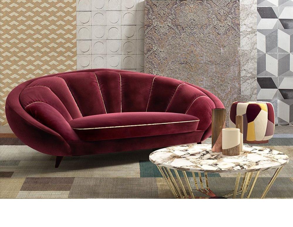 Sofa im Art-déco-Stil mit geschwungener Silhouette (Moderne) im Angebot