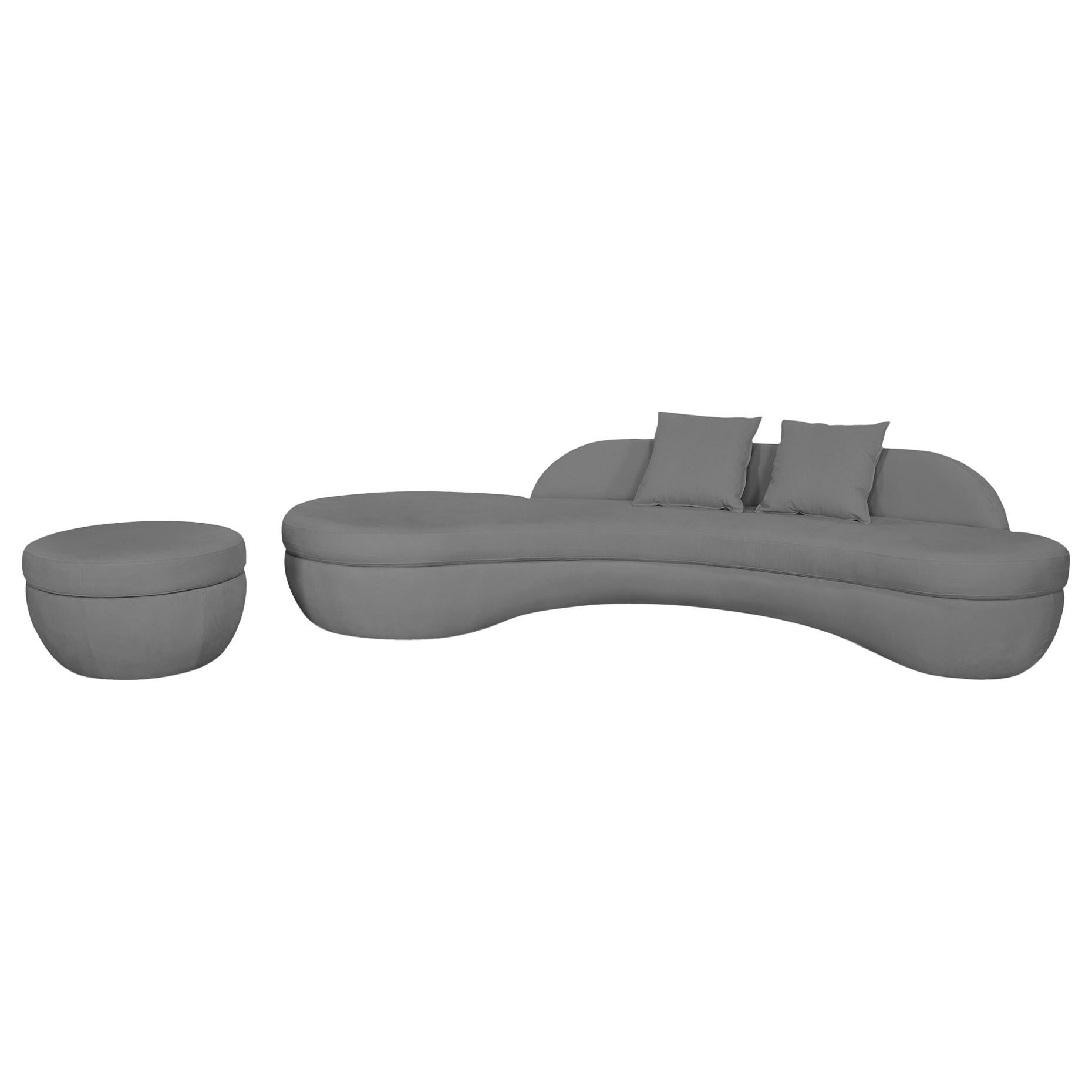 Contemporary Curved Sofa Sense, by Tiago Curioni For Sale