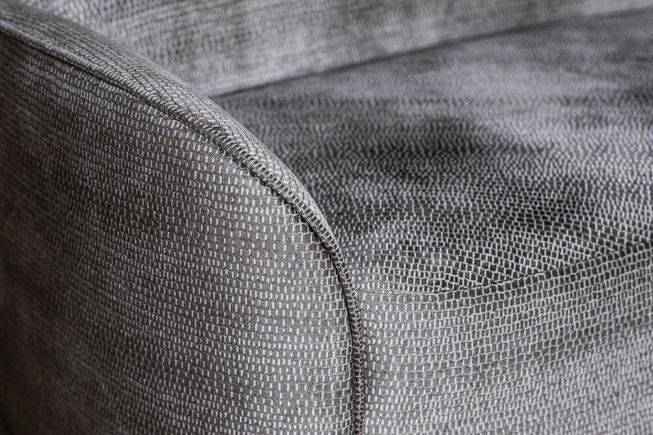 Contemporary Curved Sofa 'Unio' by Poiat, Pergamena 017 Fabric by Dedar For Sale 6