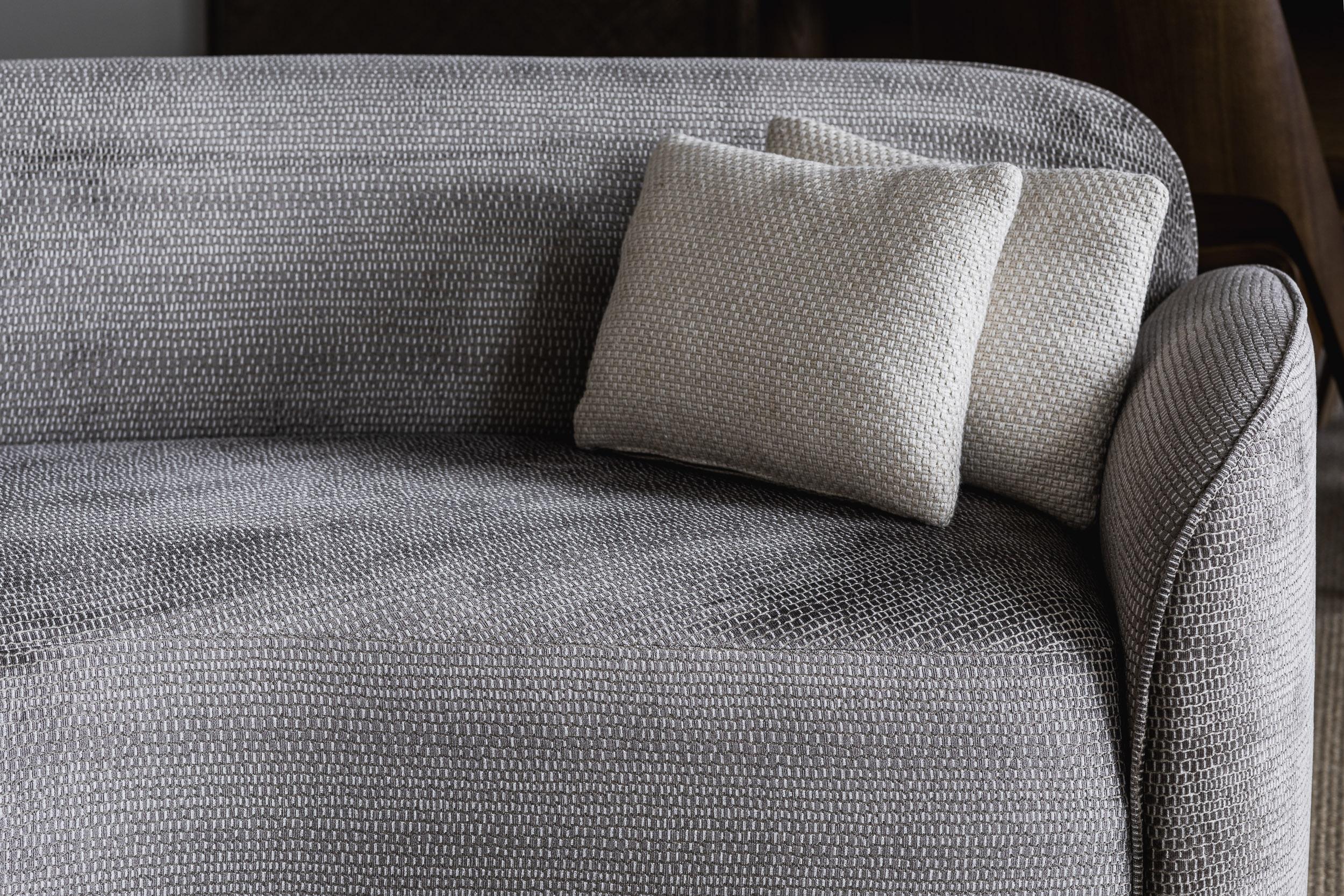 Contemporary Curved Sofa 'Unio' by Poiat, Pergamena 017 Fabric by Dedar For Sale 7