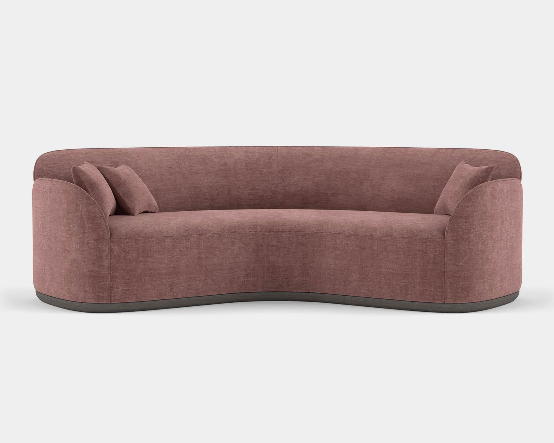 Contemporary Curved Sofa 'Unio' by Poiat, Pergamena 017 Fabric by Dedar For Sale 1