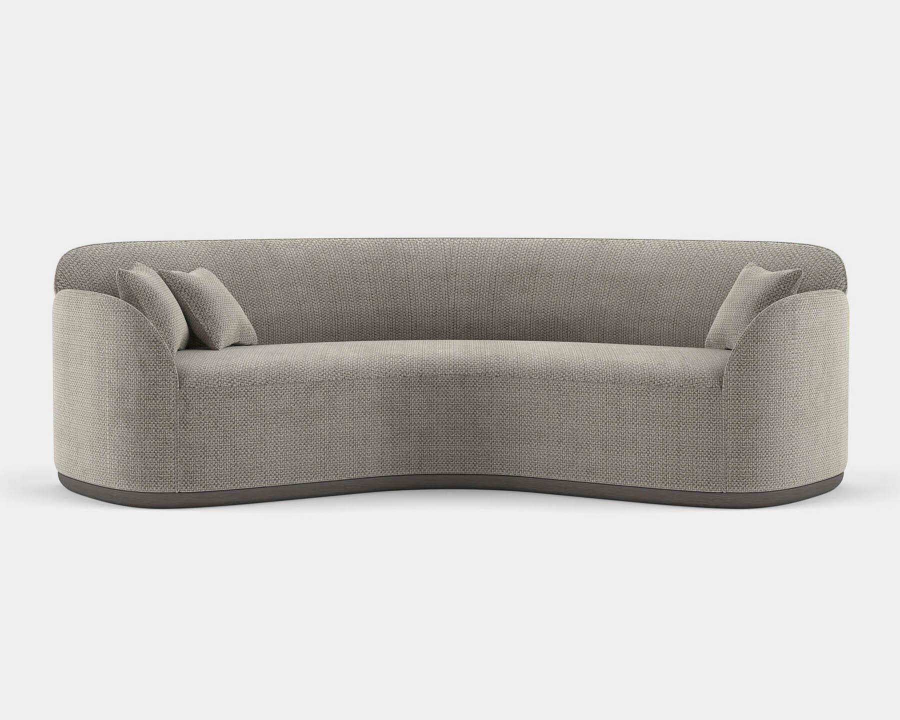 Contemporary Curved Sofa 'Unio' by Poiat, Pergamena 017 Fabric by Dedar For Sale 4