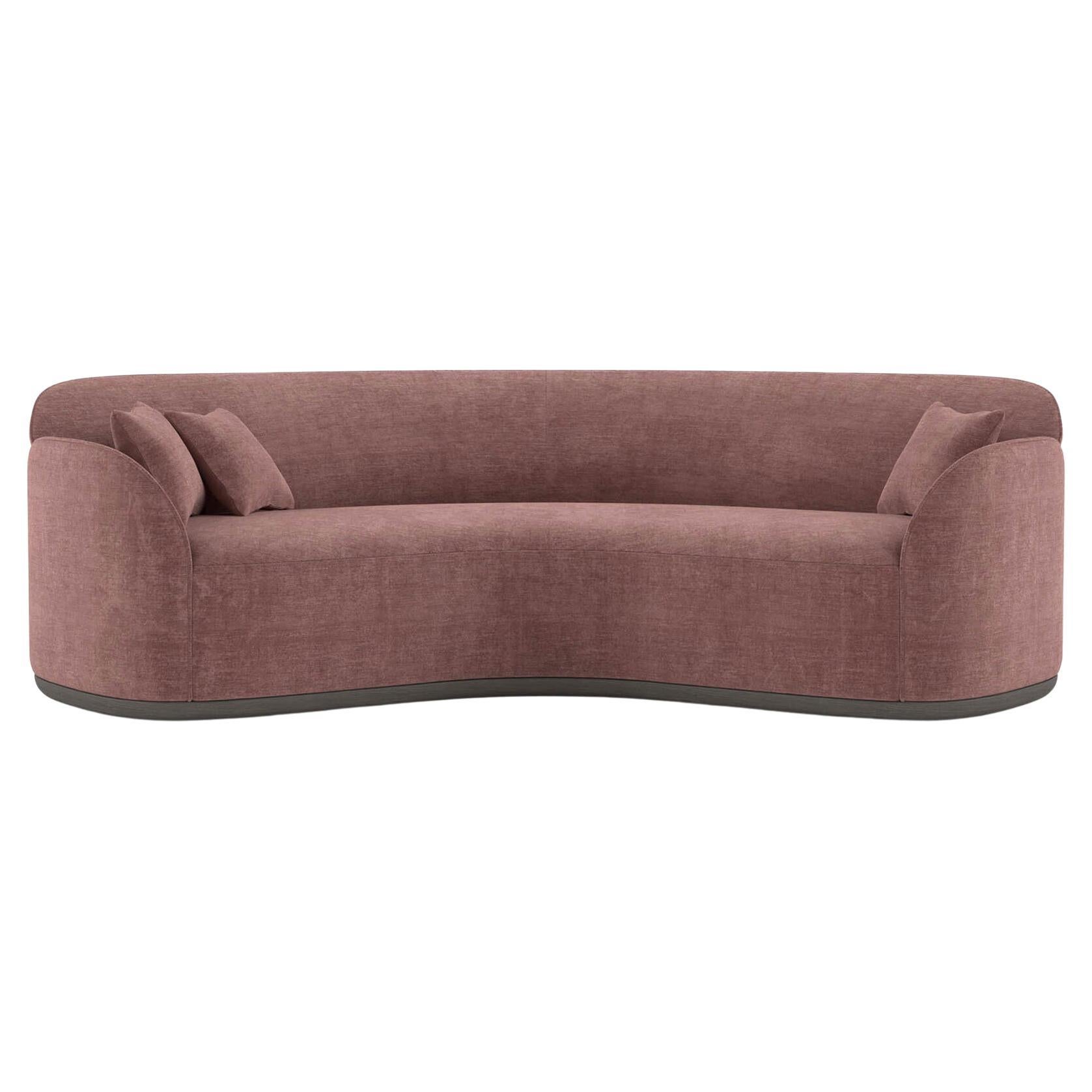 Contemporary Curved Sofa 'Unio' by Poiat, Pergamena 017 Fabric by Dedar