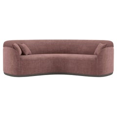 Contemporary Curved Sofa 'Unio' by Poiat, Pergamena 017 Fabric by Dedar