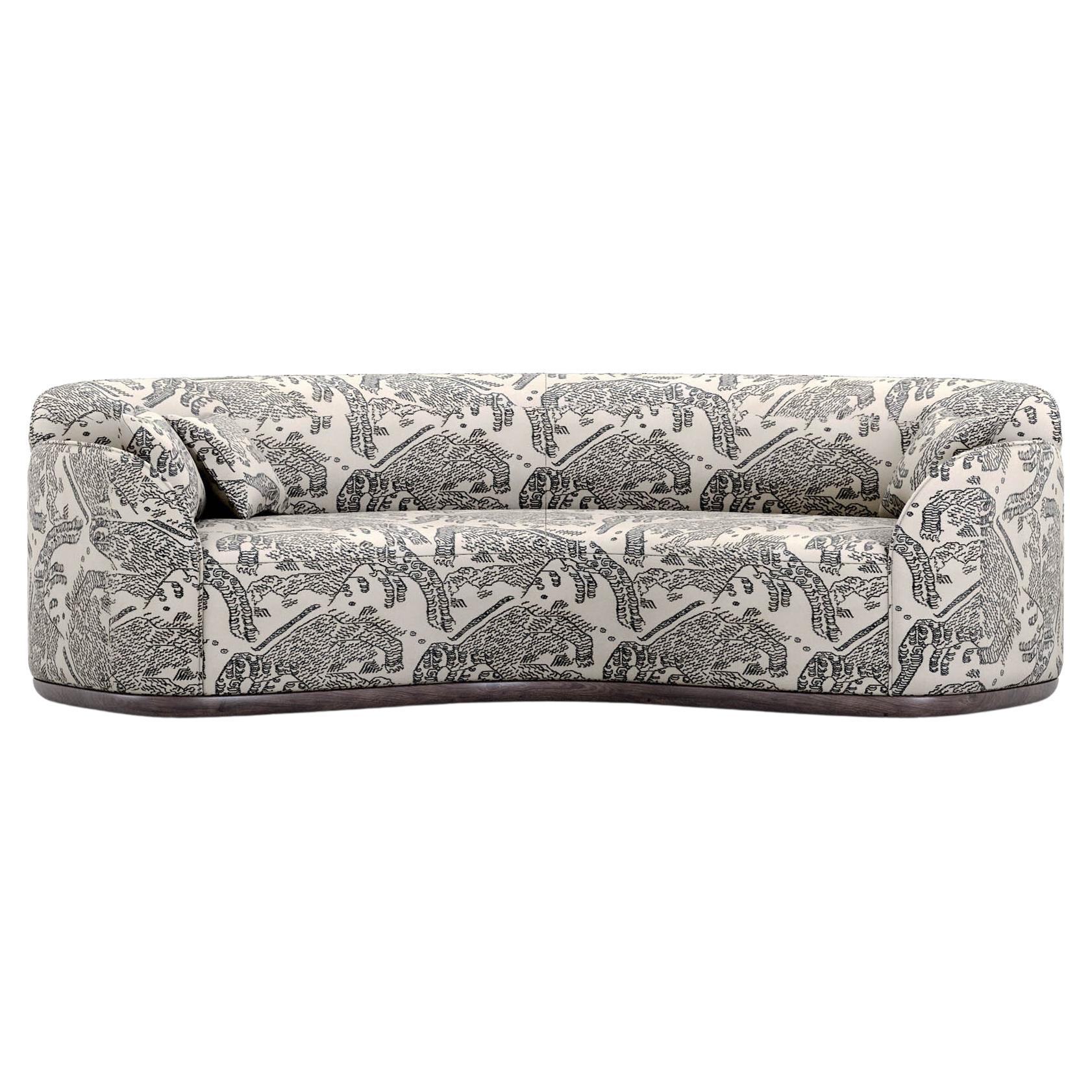 Contemporary Curved Sofa 'Unio' by Poiat, Tiger Mountain - Dedar For Sale