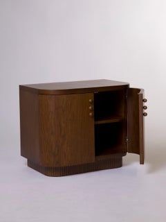 Contemporary Curved Wood Bedside Table – Arc Bedside Table by Marcela Cure