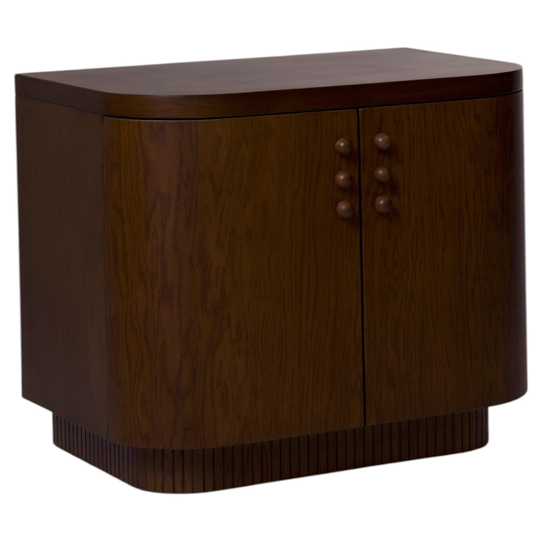 Contemporary Curved Wood Bedside Table – Arc Bedside Table by Marcela Cure