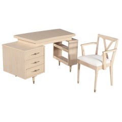 Contemporary Curved Writing Desk with Matching Desk Chair