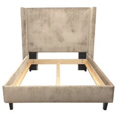 Contemporary Custom Built Queen Size Upholstered Panel Bed