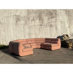 Contemporary Custom Channel Tufted Sectional Sofa