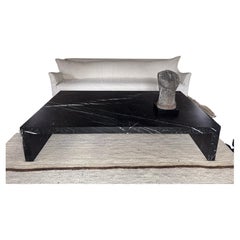 Contemporary Custom Honed Nero Marquina Coffee Table