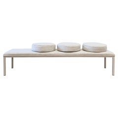 Contemporary Custom Iron Bench with Round Cushions