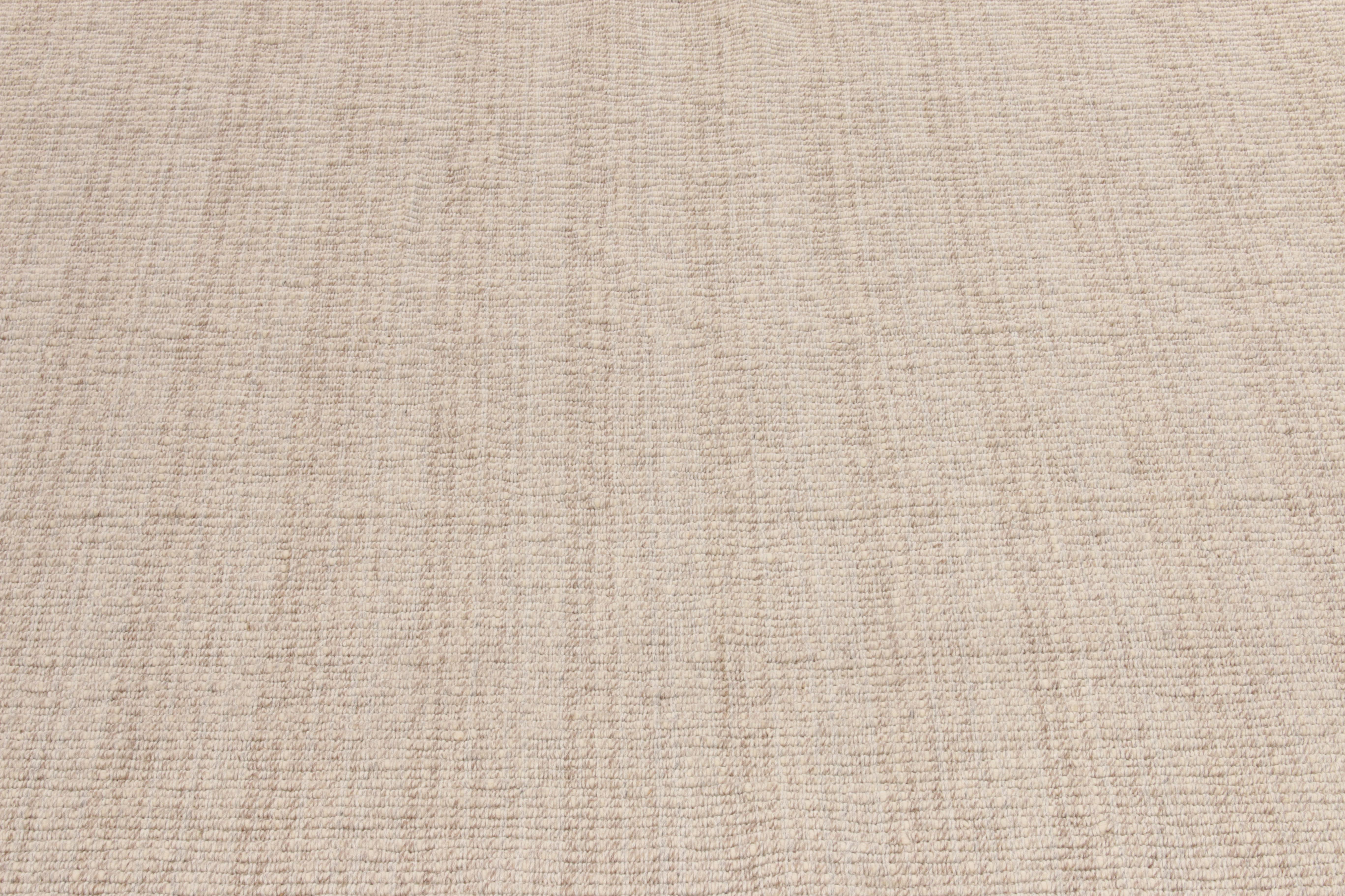 Noué à la main Tapis & Kilim's Tapis contemporain personnalisé Kilim à rayures beige-marron en vente