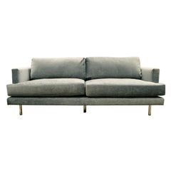 Contemporary Custom Made Joseph D'urso Signed Knoll Studio Sofa 2006 Blue Velvet