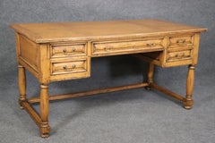 Contemporary Custom-made Primitve English Country Style Solid Oak Writing Desk