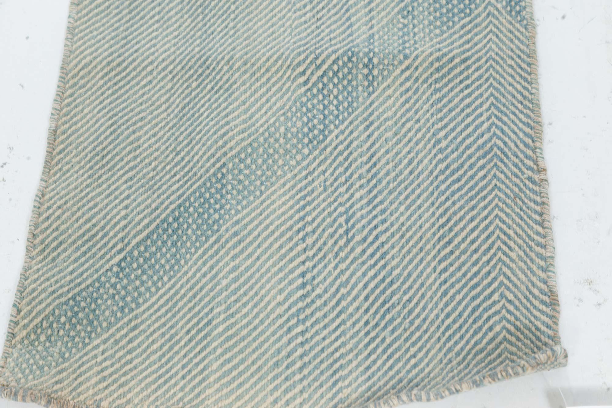 Contemporary Custom Flat Weave Runner im marokkanischen Stil von Doris Leslie Blau (Handgeknüpft) im Angebot