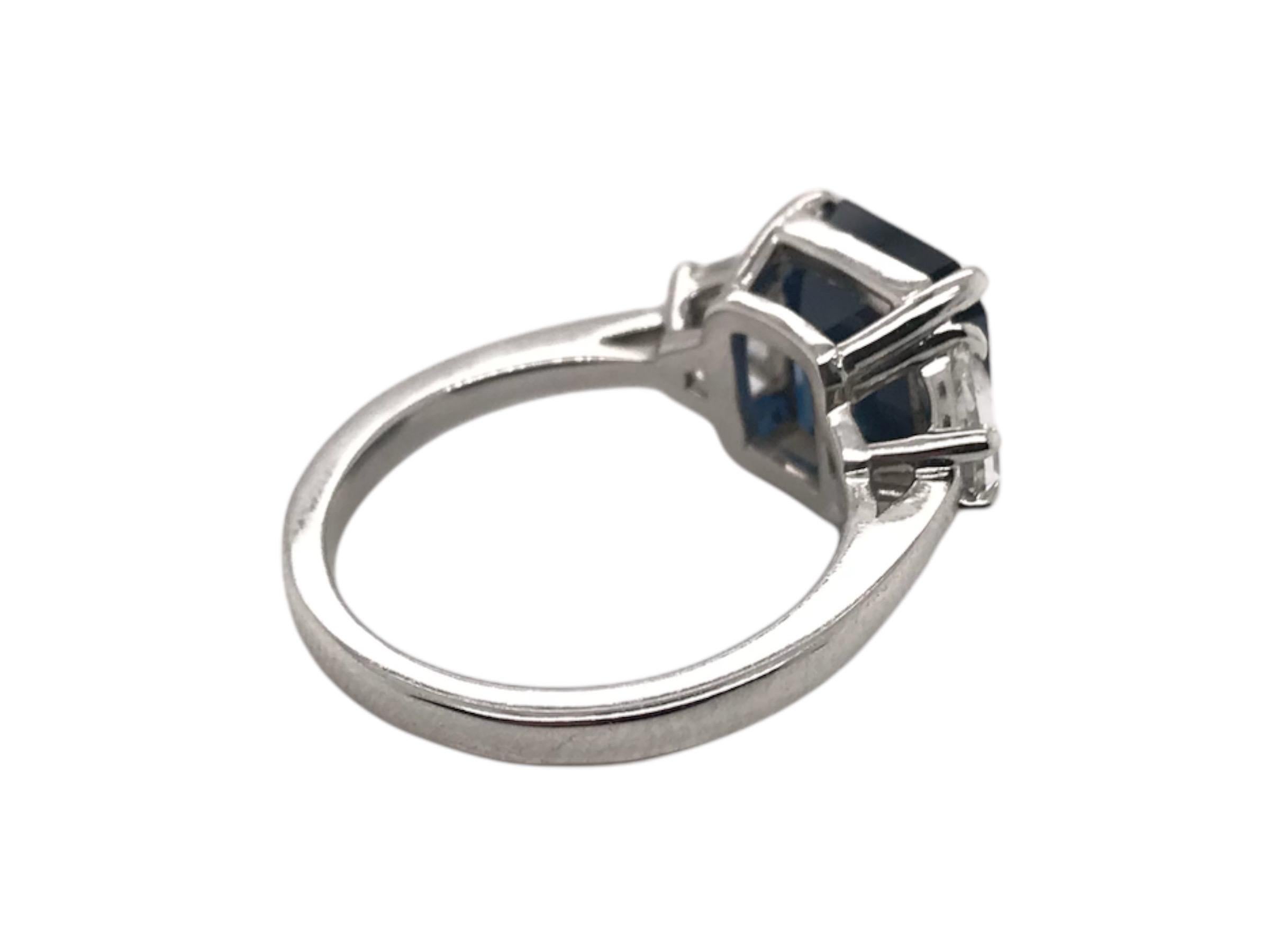Contemporary Custom Platinum 4.40 Carat Sapphire & Diamond Ring 1