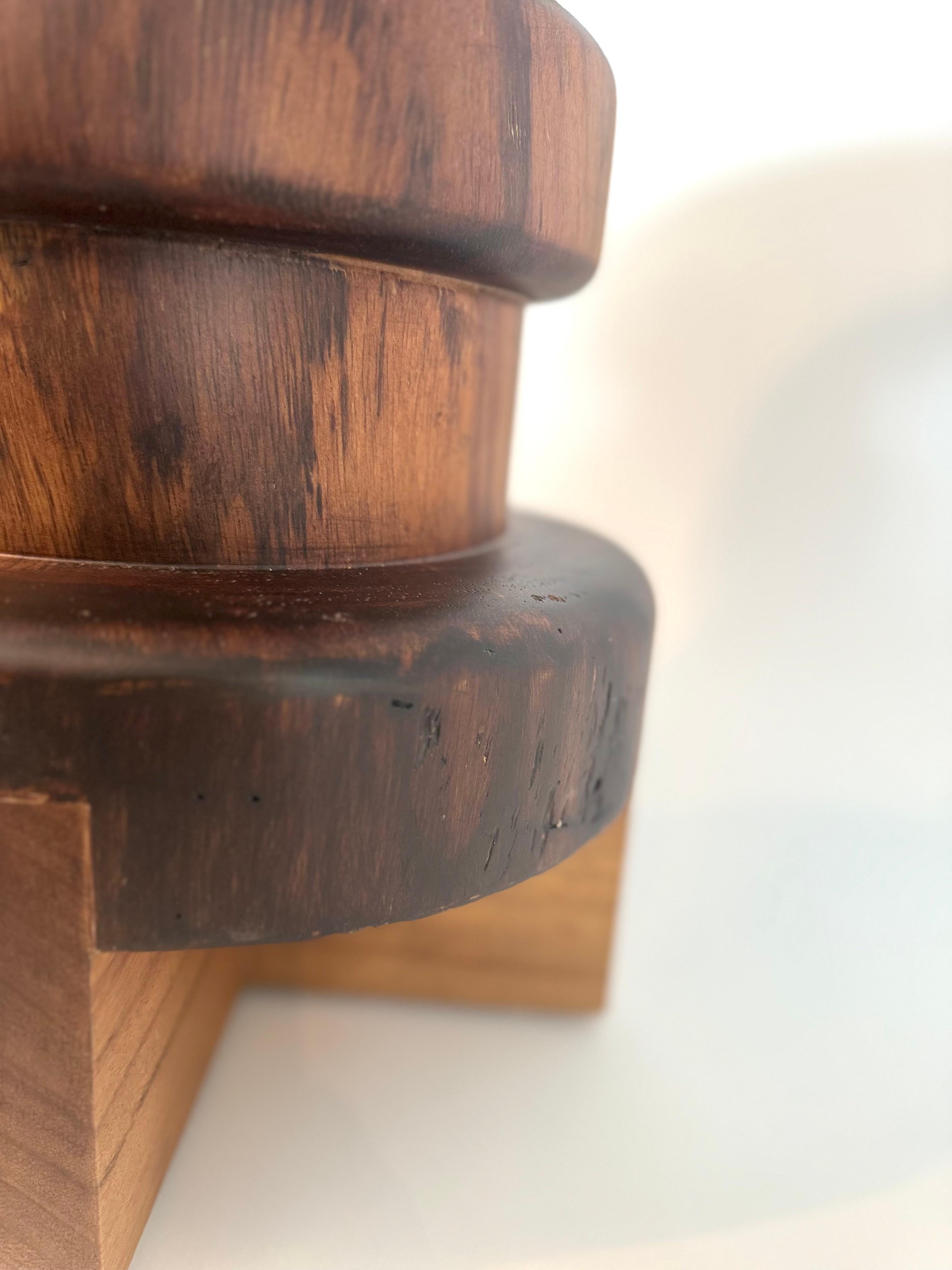 Wood Contemporary Custom Tito Side Table 1 Conacaste For Sale