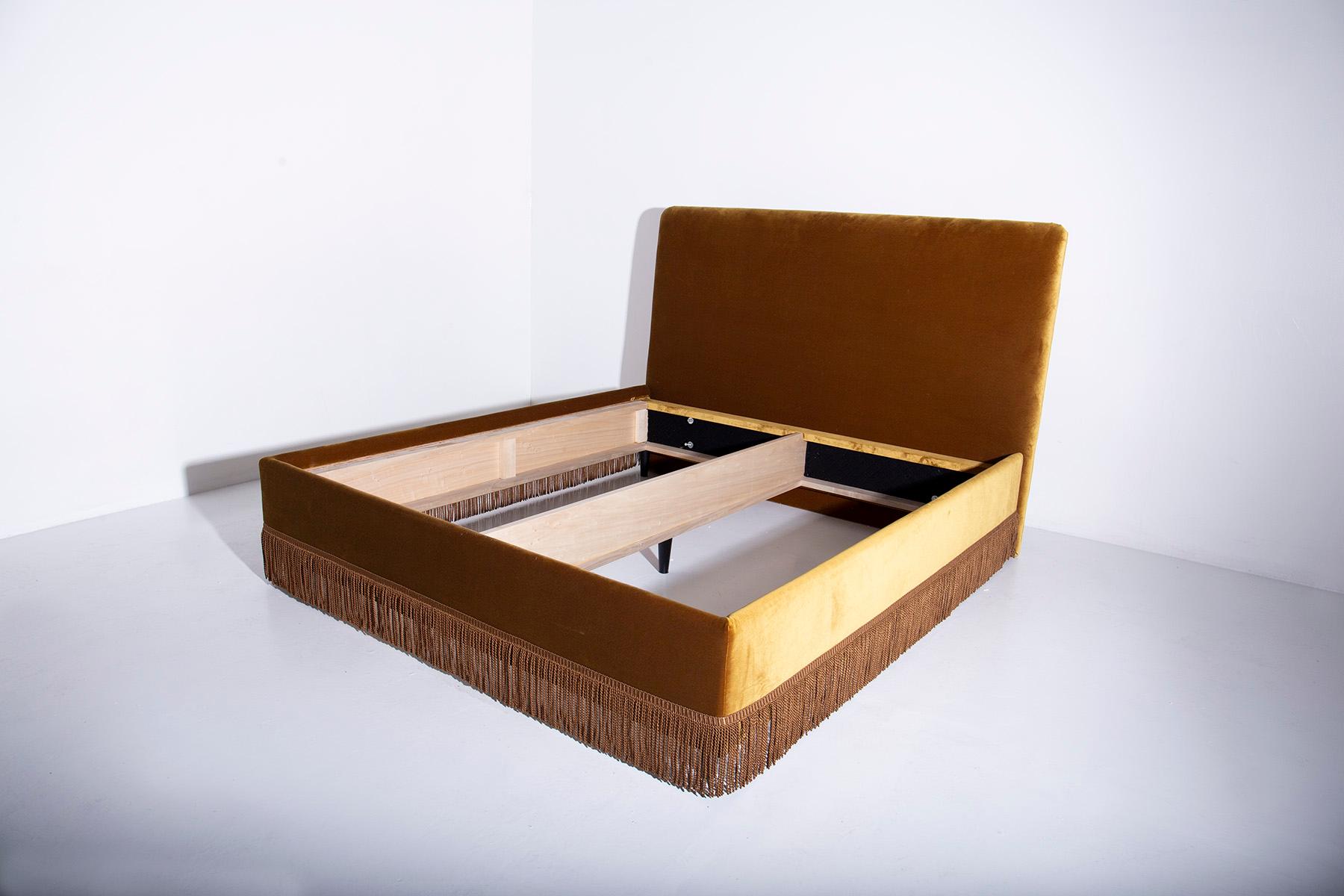 Contemporary Customizable Italian Velvet Bed For Sale 1
