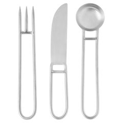 Set di posate contemporanee placcate in argento realizzate a mano in Italia da Natalia Criado