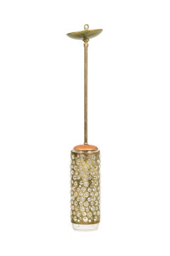 Contemporary Cylinder chandelier with glass bubbles