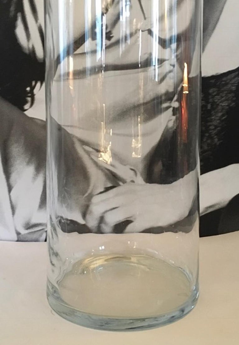 Contemporary Cylinder Giant Clear Glass Jar Vase at 1stDibs