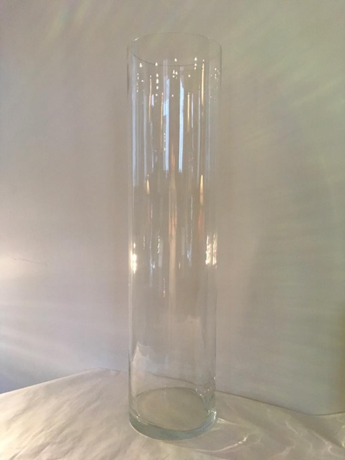 Contemporary Cylinder Giant Clear Glass Jar Vase  4