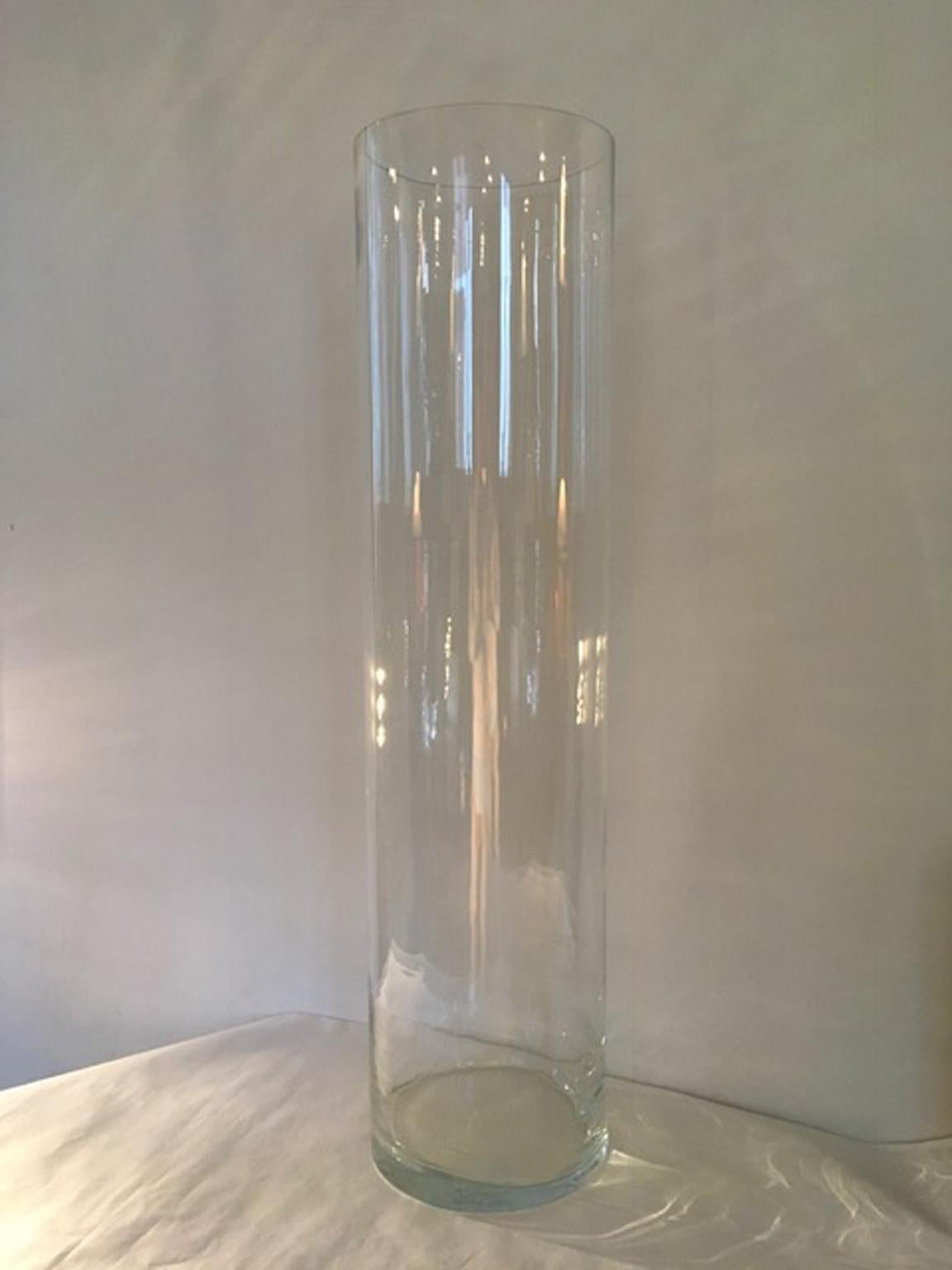 Contemporary Cylinder Giant Clear Glass Jar Vase  5