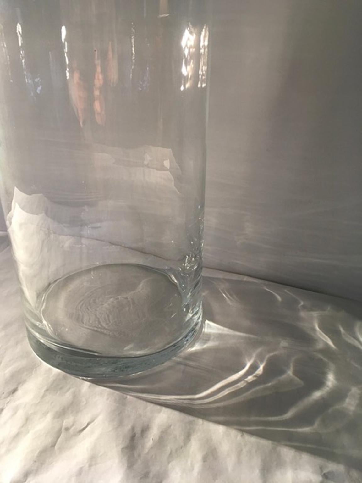Contemporary Cylinder Giant Clear Glass Jar Vase  6