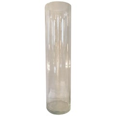 Contemporary Cylinder Giant Clear Glass Jar Vase