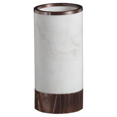 Contemporary Cylindrical Alabaster Lamp W/ Copper Kuai Base by Robert Kuo
