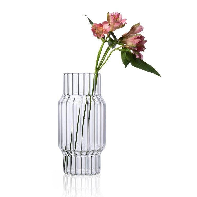 Czech Contemporary Glass Fluted Vase - 