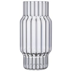 Contemporary Czech Glass Albany Large Fluted Vase Handcrafted, in Stock