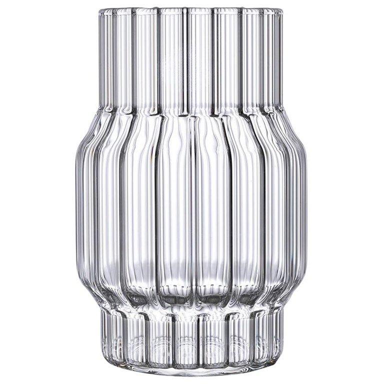 Contemporary Czech Glass Albany Small Fluted Vase Handcrafted, in Stock EU
