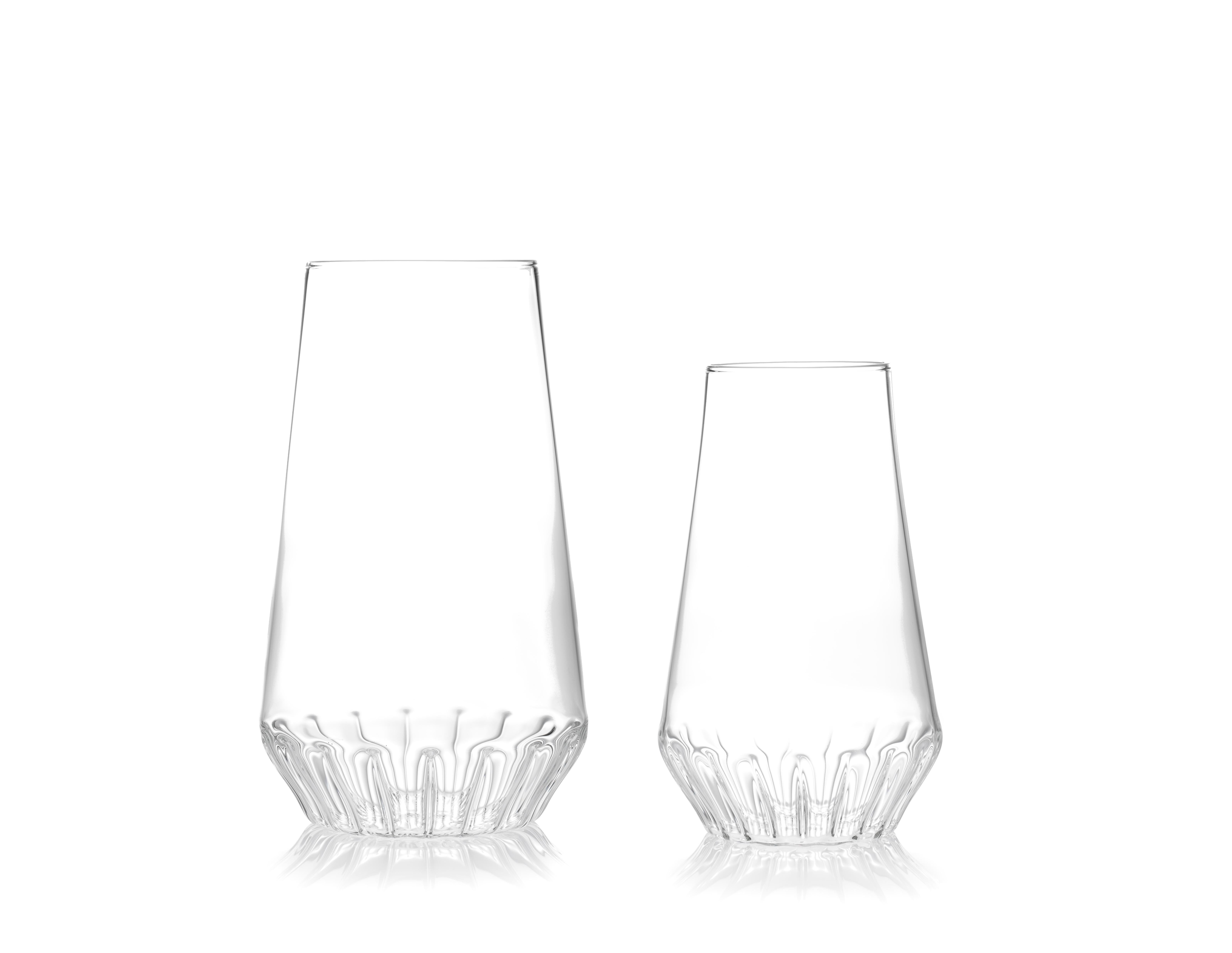 Forged fferrone Contemporary Czech Glass Clear Modern Medium Vase Handcrafted