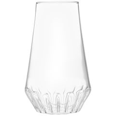 Contemporary Czech Glass Clear Modern Medium Vase Handcrafted, in Stock
