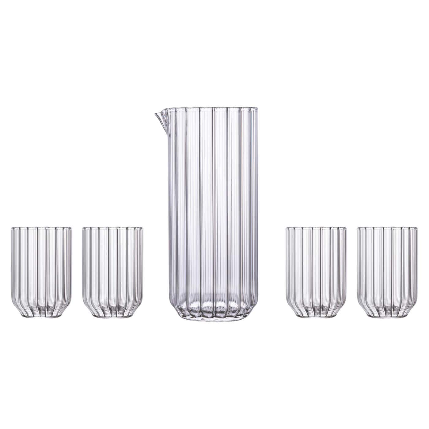 Large Carafe fferrone Contemporary Czech Glass Dearborn Large Carafe with Four Water ...