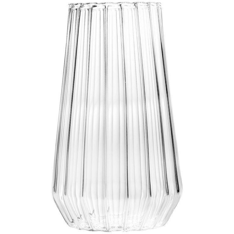 Designer Fluted Glass Vase "Stella Large" Handcrafted in Czech, EU in stock