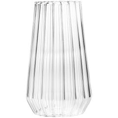 Designer Fluted Glass Vase "Stella Large" Handcrafted in Czech, EU in stock