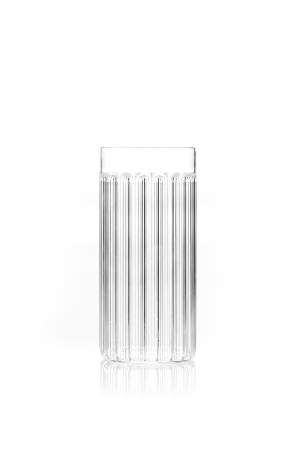 Hand-Crafted fferrone Contemporary Czech Minimal Six Collins with Six Tumbler Glasses Set For Sale