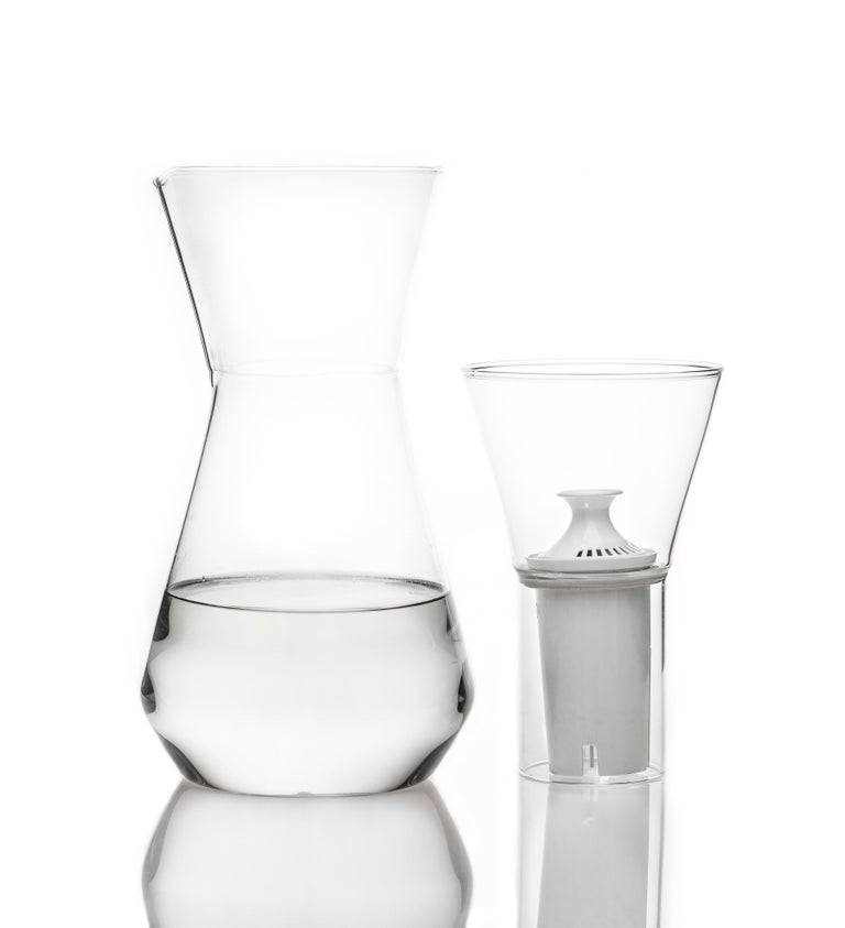 Contemporary Czech Minimal Talise Glass Water Filter Carafe Pitcher, in ...